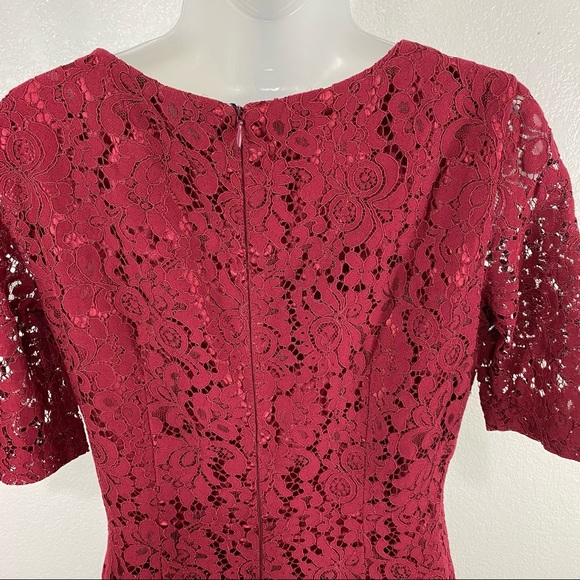 Antonio Melani Burgundy Lace Overlay Dress SZ 8 - Picture 3 of 6